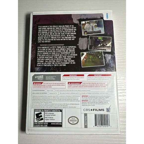 Beastly - Nintendo Wii Game Complete With Manual - Picture 2 of 5